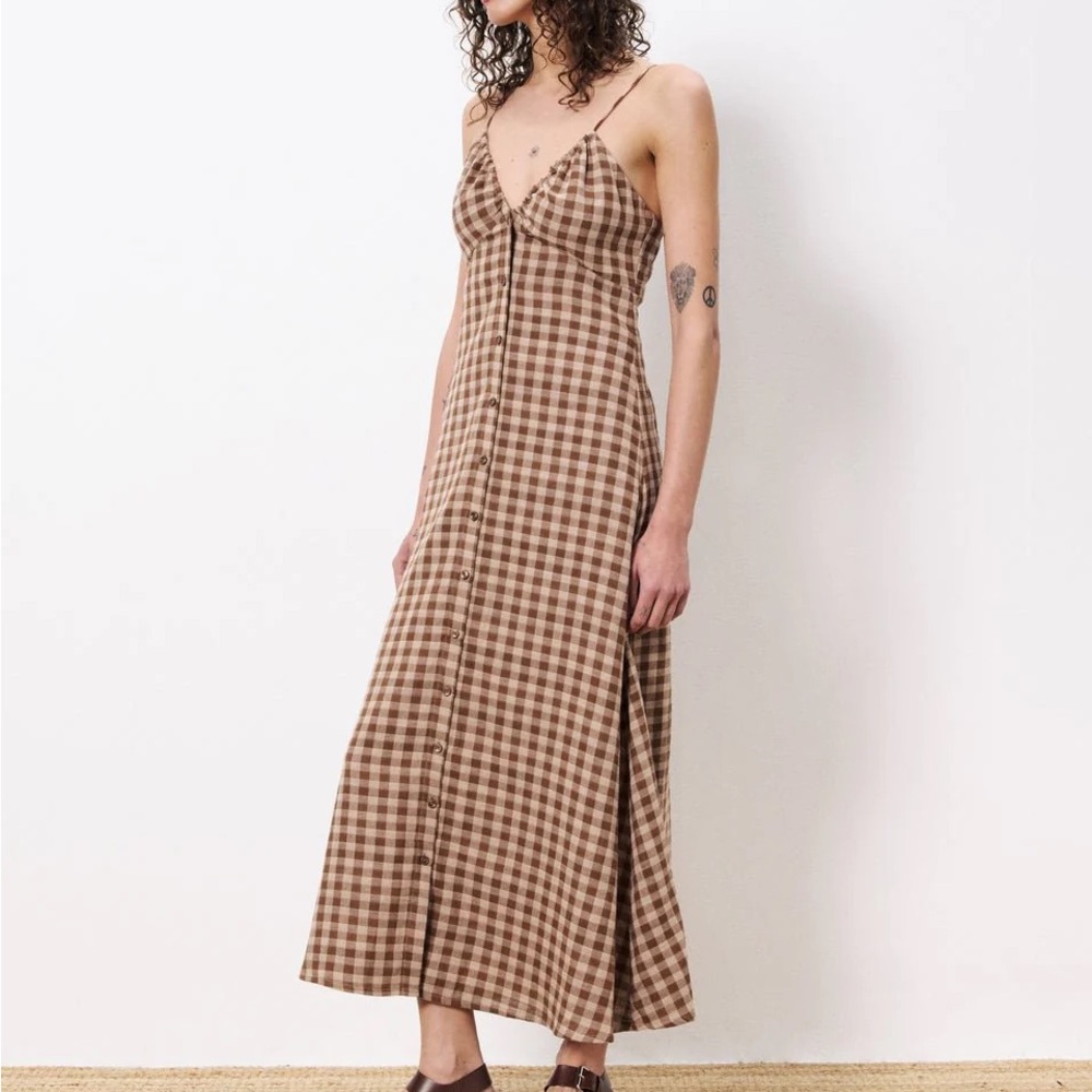 BRAND NEW, never been worn, Checker Brown Maxi Dress for Sale.